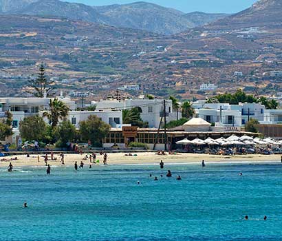 The beach of Agios Georgios in Naxos